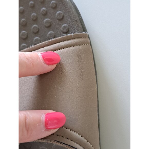 Vionic Kiwi Women's Motion  Orthotic Slide Sandals Size 9 Tan Adjust Hook  Loop - Picture 4 of 13